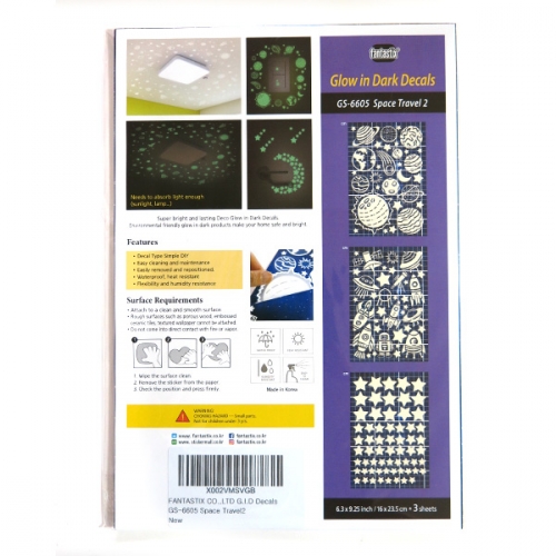 스티커몰 야광별3PCS 별여행 GS-6605