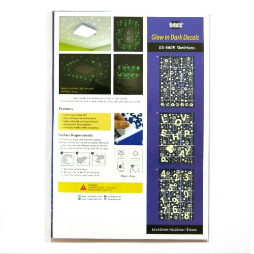 스티커몰 야광별3PCS 해골 GS-6608