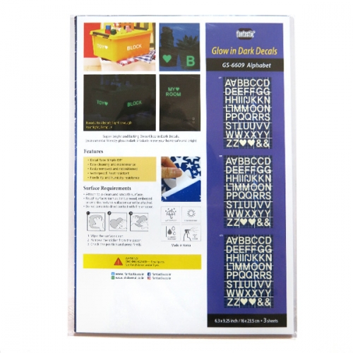 스티커몰 야광별3PCS 알파벳(고딕체) GS-6609