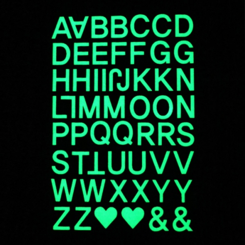 스티커몰 야광별3PCS 알파벳(고딕체) GS-6609