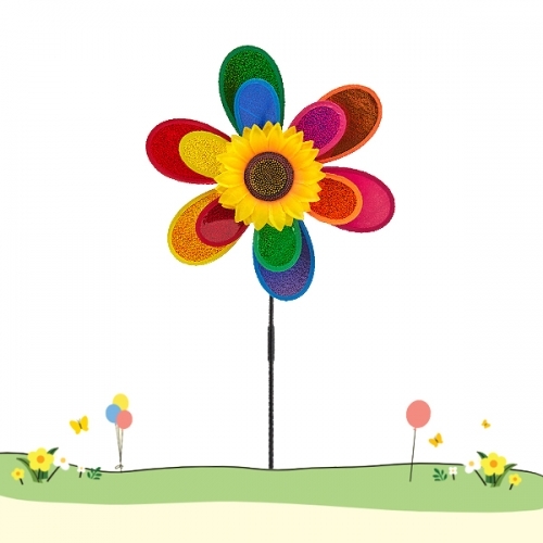 2단 해바라기 무지개 바람개비
