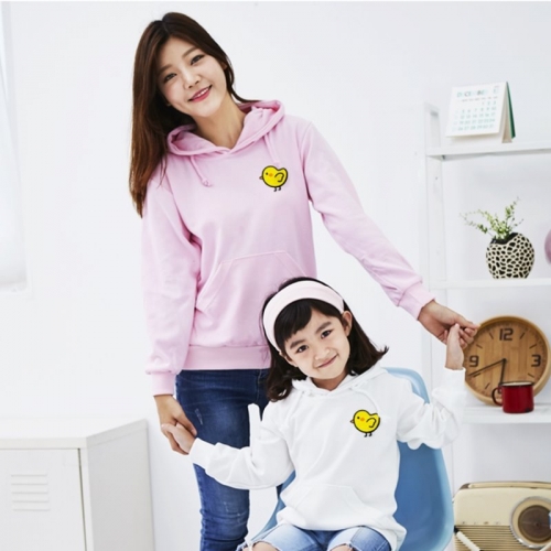 국내산 고급 특양면_후드티셔츠_와펜 자수 후드 티셔츠 노랑병아리(아동4세~성인)