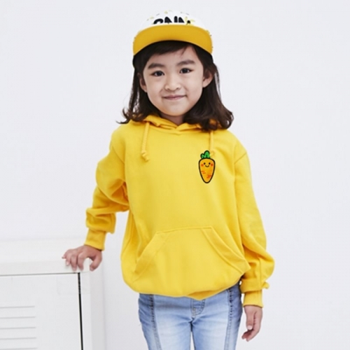 국내산 고급 특양면_후드티셔츠_와펜 자수 후드 티셔츠 당근 사랑(아동~성인)