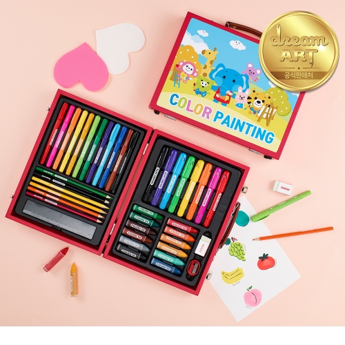 드림아트 컬러페인팅(레드) 우드케이스 미술세트