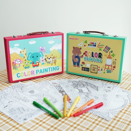 드림아트 컬러페인팅(레드) 우드케이스 미술세트