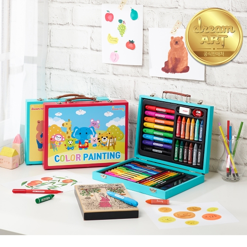 드림아트 컬러페인팅(민트) 우드케이스 미술세트
