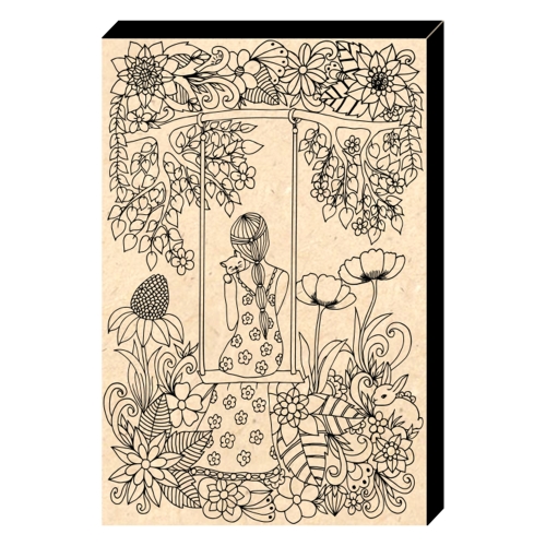 드림아트 컬러링 우드캔버스 소녀와그네(10인치)