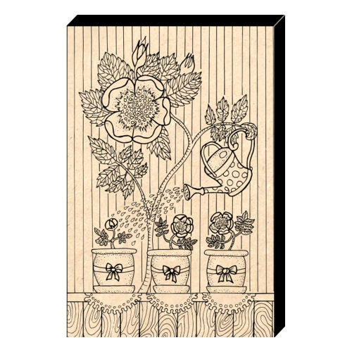 드림아트 컬러링 우드캔버스 꽃과화분(10인치)