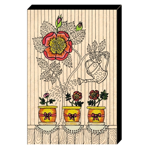 드림아트 컬러링 우드캔버스 꽃과화분(10인치)
