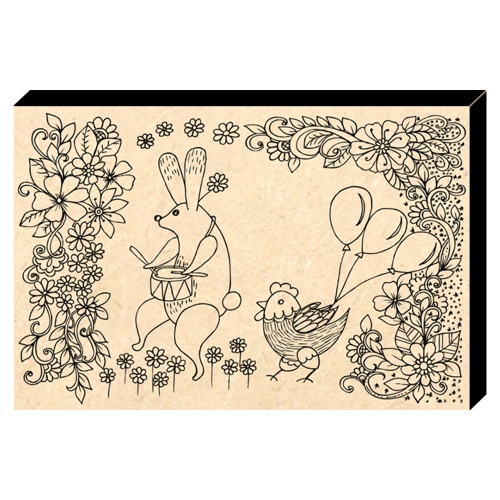드림아트 컬러링 우드캔버스 토끼와닭(10인치)