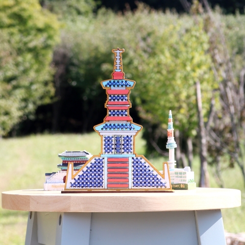 메이크문구 W033 우드십자수만들기 다보탑