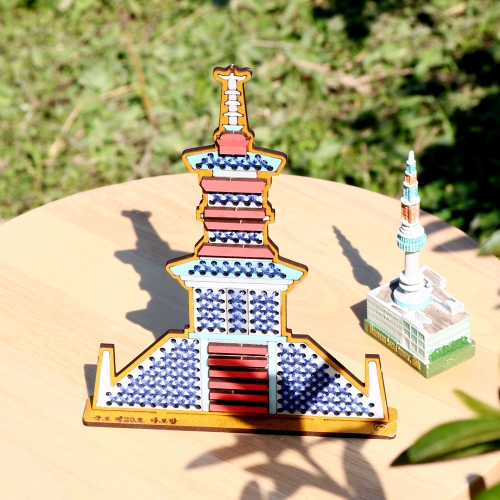 메이크문구 W033 우드십자수만들기 다보탑