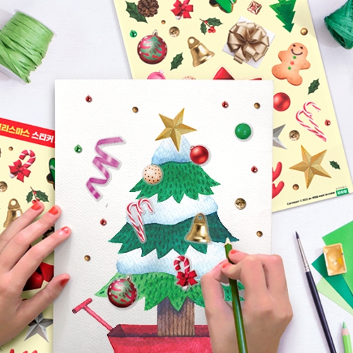 [하하당] 크리스마스 오너먼트 스티커