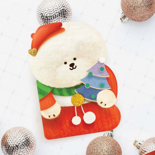 양말 비숑 크리스마스카드 FS734101