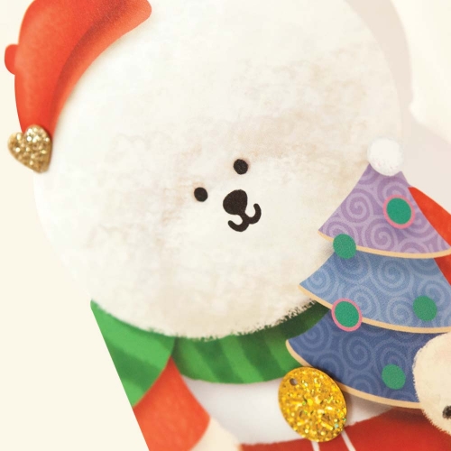 양말 비숑 크리스마스카드 FS734101