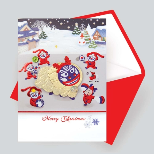 사자놀이 크리스마스카드 FS703305