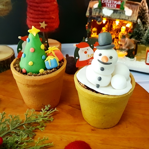 크리스마스 슈가클레이 화분컵케이크 만들기 1인 키트 (소분O)