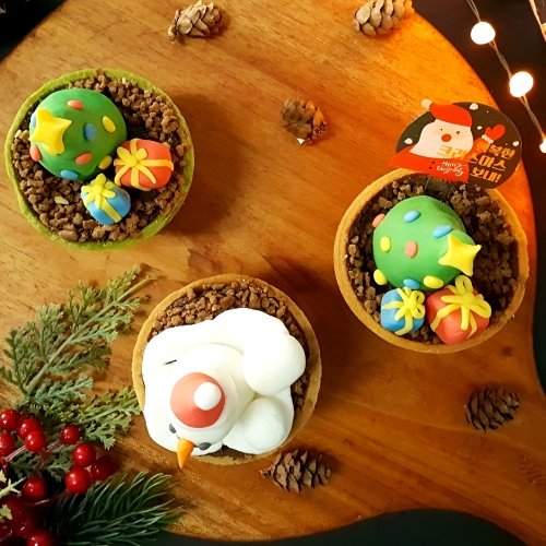 크리스마스 슈가클레이 화분컵케이크 만들기 1인 키트 (소분O)