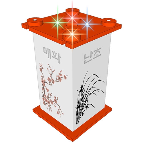 LED 무지개 사각한지등 (1인용)