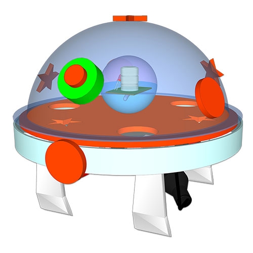 LED 비행접시 진동로봇(1인용)