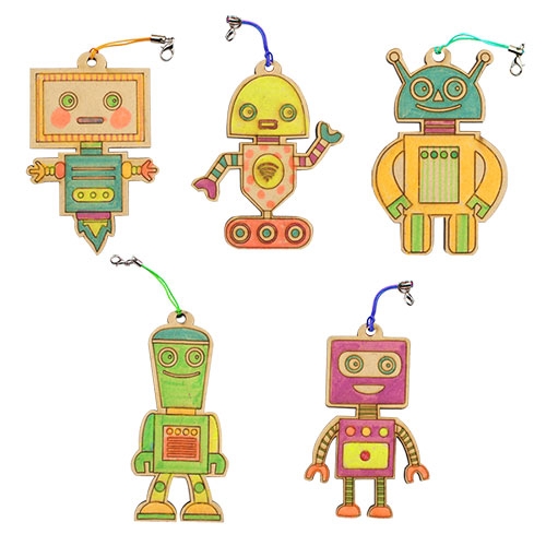 나무 꾸미기 로봇 열쇠고리(5종)