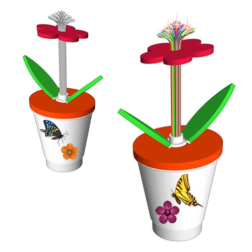 뉴 LED 광섬유 꽃화분(1인용)