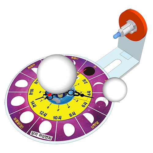 뉴 LED 달의 위상변화와 지구의 자전과 세계시간(1인용)