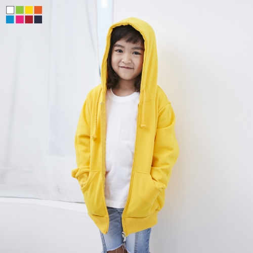 국내산 고급 특양면 집업후드티 무지 아동