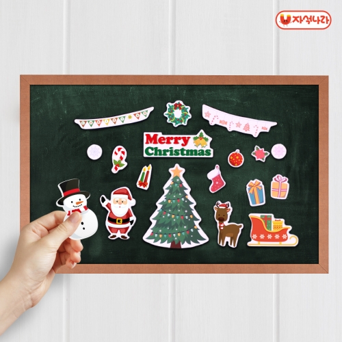 [자석나라] 꾸미기 자석 (크리스마스) 겨울 트리 눈사람 산타 칠판꾸미기
