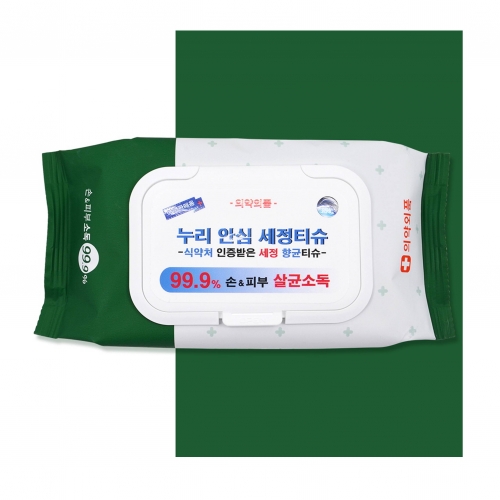99.9% 살균소독 누리 안심 세정티슈 60매