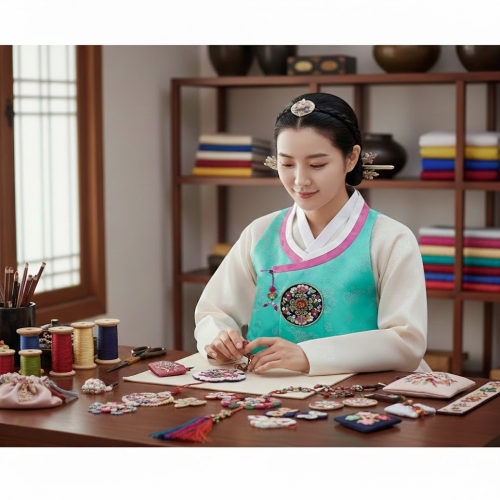 설 추석 명절 전통 한복 모양 어린이 & 교사용 앞치마