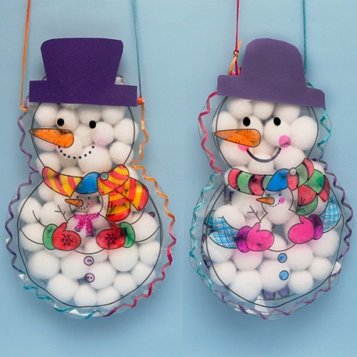 투명 솜방울 눈사람