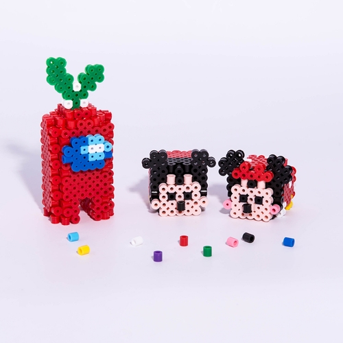 5mm 컬러비즈 18색세트 + 부자재3종(5mm모양판사각대+기름종이+컬러비즈용곡선집게(5개입))