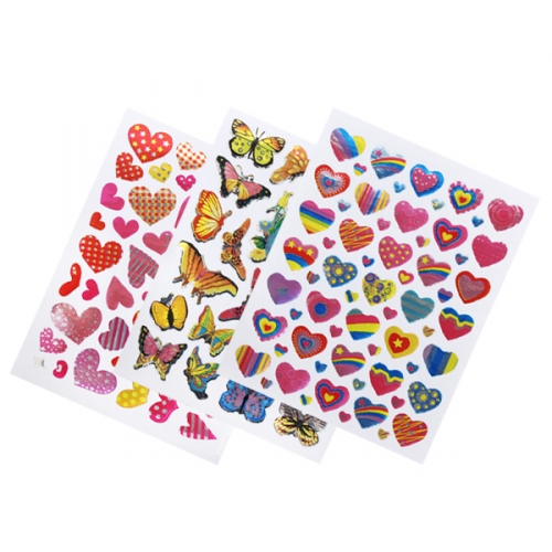 홀로그램 스티커 20장_하트/나비