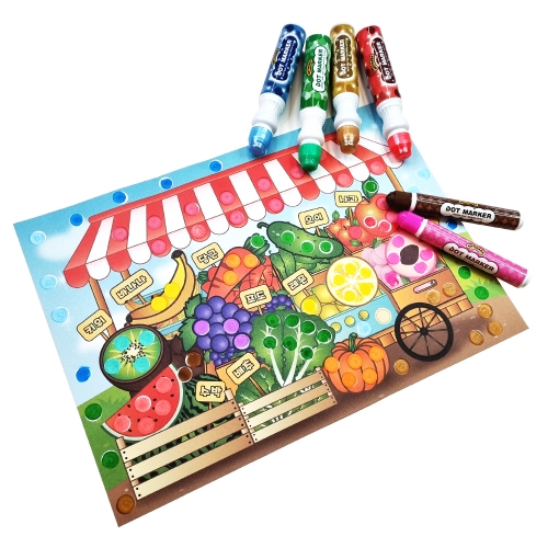 [아티바바] 도트마카 칼라색칠도안 10매 5종택1