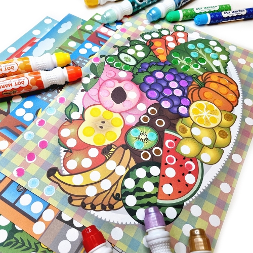 [아티바바] 도트마카 칼라색칠도안 10매 5종택1