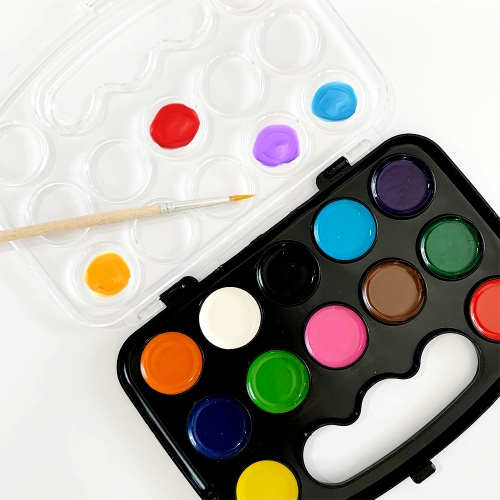 고체 물감 12색 팔레트 세트 미술 놀이 수업 돌봄교실