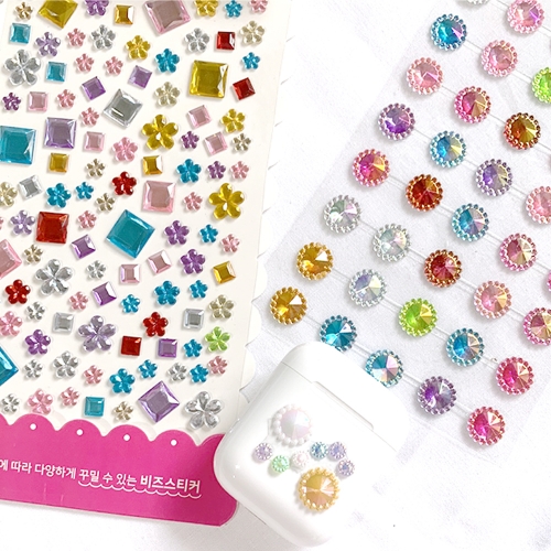 비즈 큐빅 보석 스티커 데코 핸드폰 다이어리 꾸미기