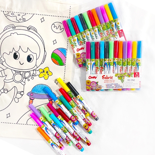 패브릭 마카 12색 염색 마커 직물 천 에코백 DIY 색칠