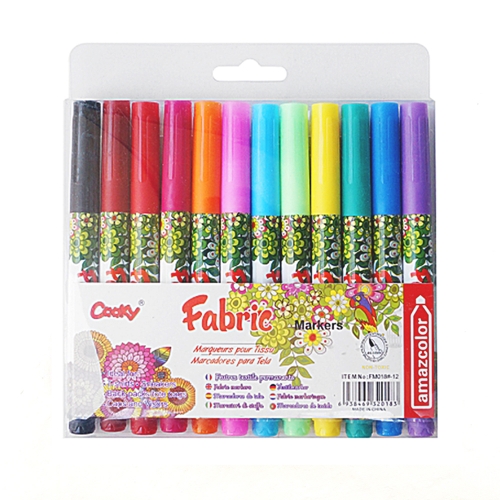 패브릭 마카 12색 염색 마커 직물 천 에코백 DIY 색칠
