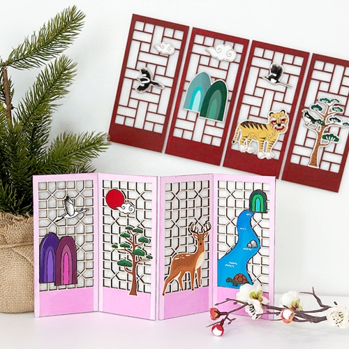 우드 민화 병풍 만들기 DIY