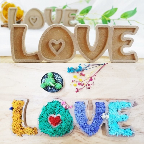 원예활동 만들기 꾸미기 스칸디아모스 액자꾸미기 LOVE 이니셜액자