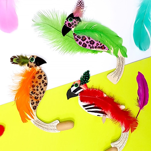 [만꾸]알록달록 나무새 만들기 세트 (1인용) 과학수업 연계학습 종일반 돌봄교실 만들기 추천