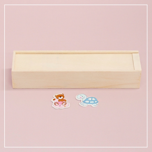 슬라이드 나무 필통