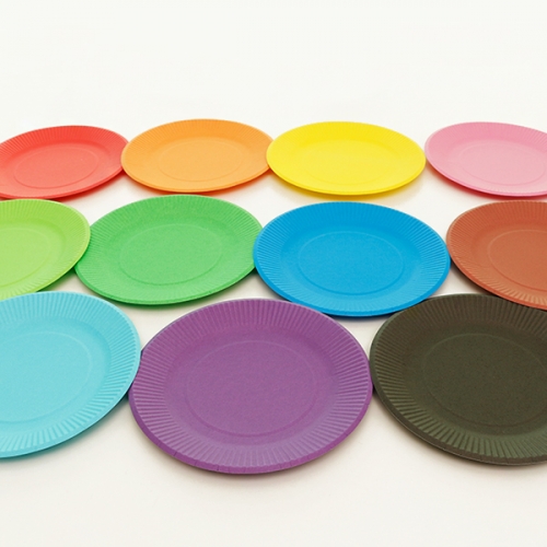 컬러 종이 접시(11개)