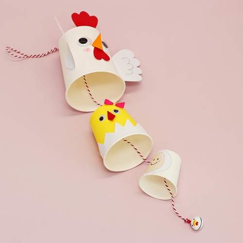 닭과 병아리 종이컵 모빌(2인용)