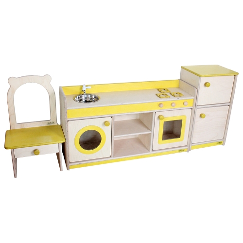 친환경 원목 해피 1구 주방놀이 세트