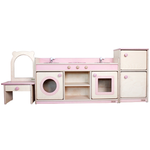 친환경 원목 해피 2구 주방놀이 세트