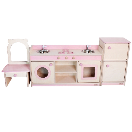 친환경 원목 해피 2구 주방놀이 세트