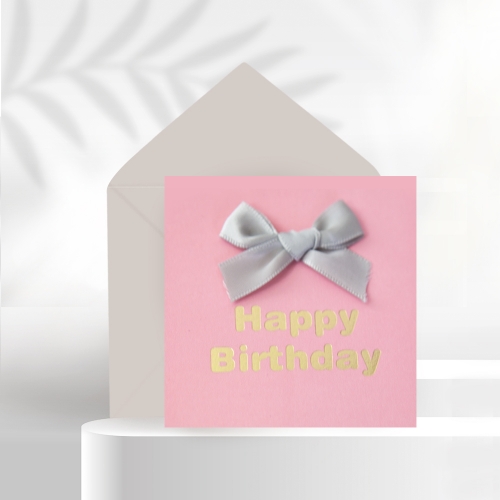 미니 리본 생일축하카드 리본카드 FT1044-6